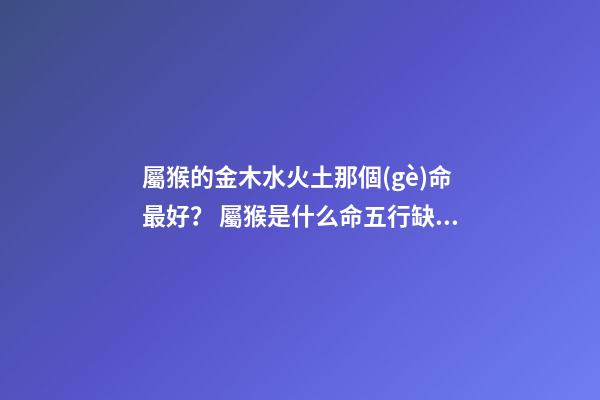 屬猴的金木水火土那個(gè)命最好？ 屬猴是什么命五行缺什么-第1張-觀點(diǎn)-玄機(jī)派